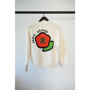 Kenzo Flower embroidered cardigan in wool. Size M